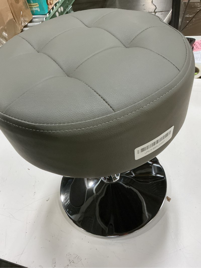 Condition photo showing Good Condition for IBUYKE Height Adjustable 360°Swivel Vanity Stool, Tufted Round Vanity Chair for Makeup Room, Faux Leather Vanity Stool for Bathroom, Living Room, Modern Ottoman, Black WBD025B
