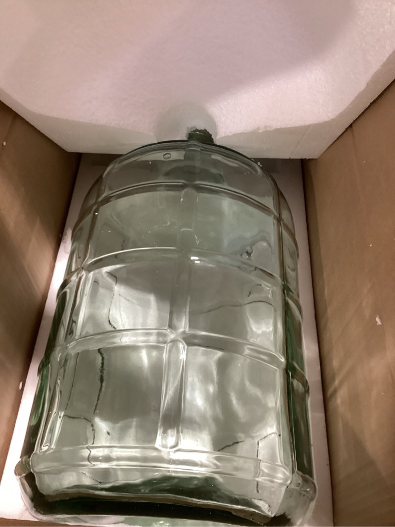 Condition photo showing New/Like New for Suzile 5 Gallon Glass Carboy with Drilled and Undrilled Rubber Stoppers Bubble Airlock and Carboy Handle Brush Wine Fermenter Beer Fermenting Jug Glass for Beer Wine Making Equipment (Clear) Clear 5 Gallon