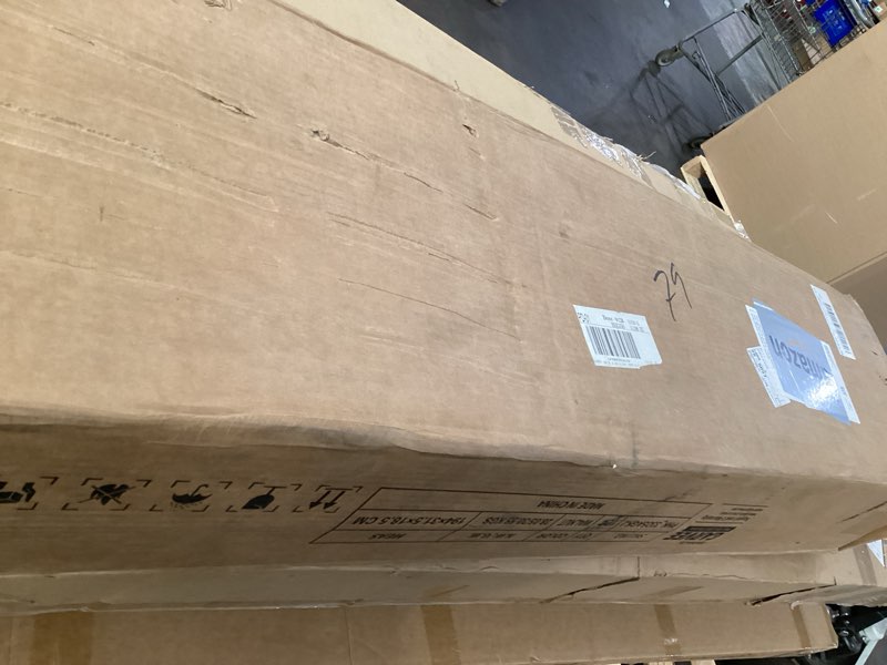 Condition photo showing As Is for garveehome california king wood platform bed frame,wooden bed frame without headboard, wood slat support,no box spring needed, easy assembly walnut wood california king no drawer