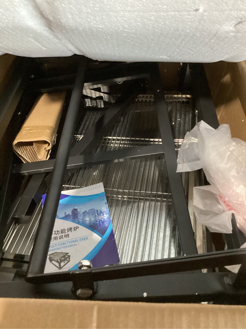 Condition photo showing Good Condition for charcoal grills, stainless steel flipping outdoor bbq grill large barbecue charcoal grill for easy transport, portable barbecue grill suitable kebab grill for multiple people