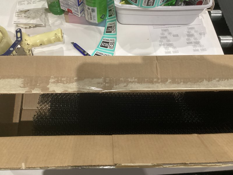 Condition photo showing Good Condition for 2 Pack Fireplace Mesh Screen Curtain,22”x24” Spark Guard Chain for Hearth,Metal Fireplace Replacement Black Hanging Mesh Curtain Screens for Home Wood Burning Fireplace 24" x 22"