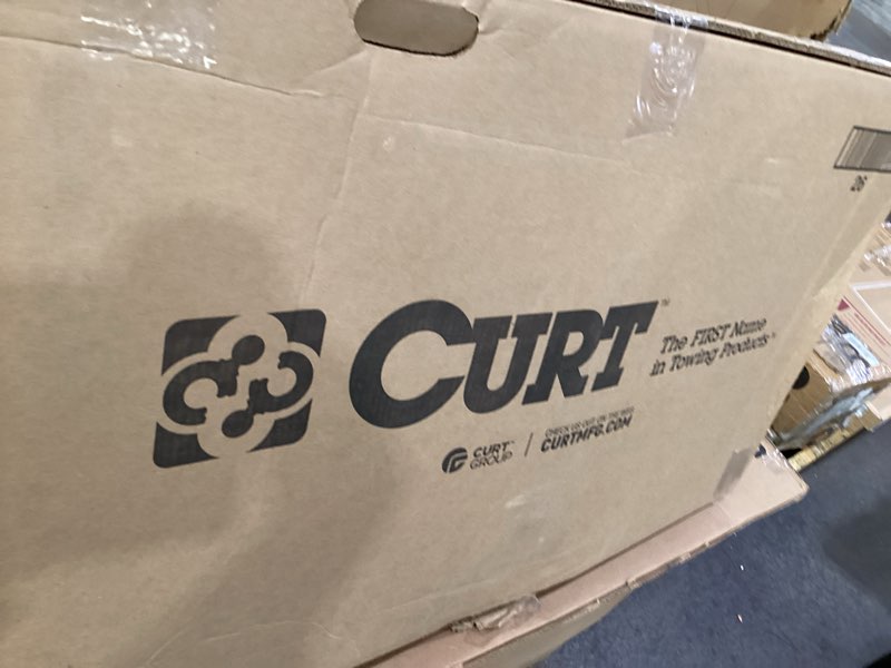 Condition photo showing As Is for curt 13146 class 3 trailer hitch, 2-inch receiver, fits select honda pilot, acura mdx, gloss black powder coat