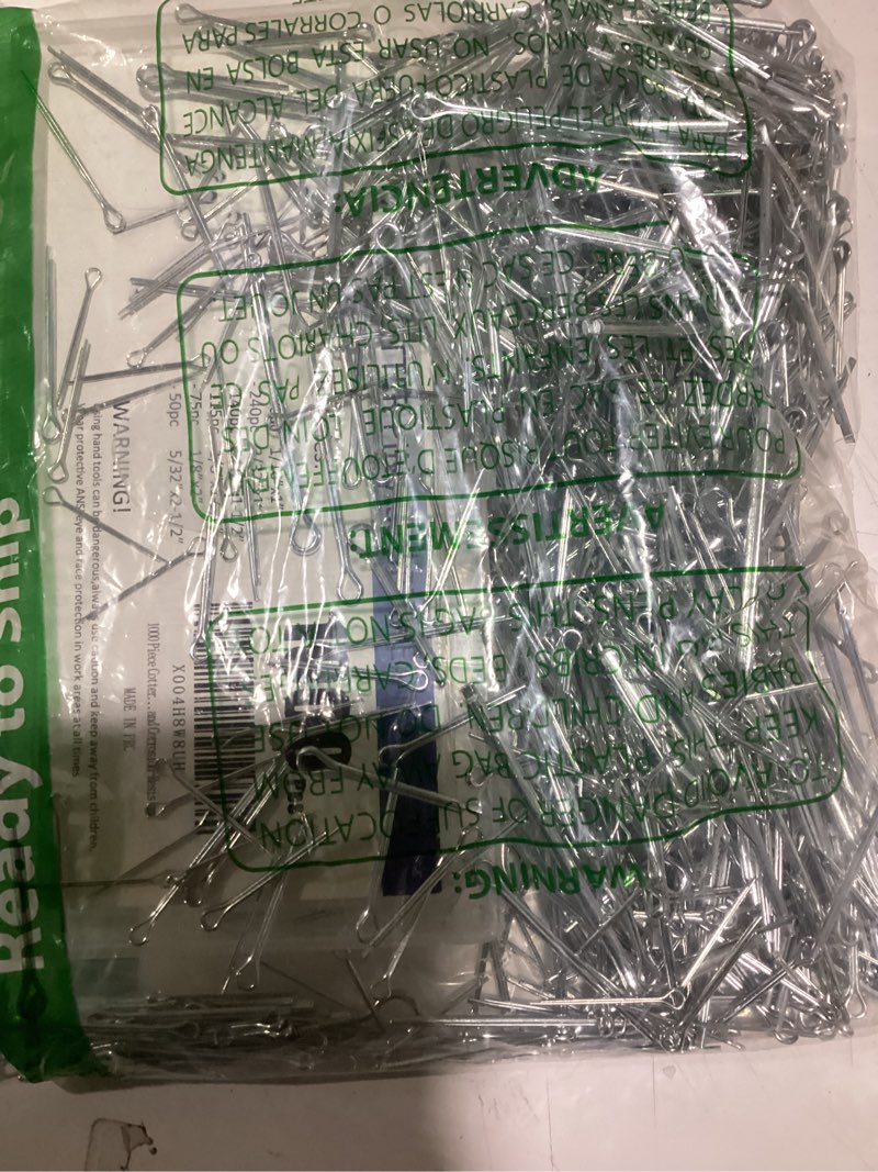Condition photo showing Good Condition for 1000 Piece Cotter Pin Assortment Kit - 6 Sizes (1/16” to 5/32”) Durable Split Pins with Case, Corros