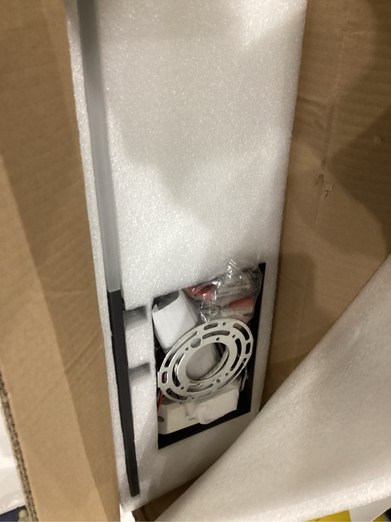 Condition photo showing As Is for Modern LED Vanity Lights Set of 2, Black Wall Sconce with Remote Control Dimmable Indoor Wall Light Bedside Remote Sconce for Bedroom Bathroom Living Dining Room (27.6inch 2 Pack) Black 27.6 IN-2 Pack