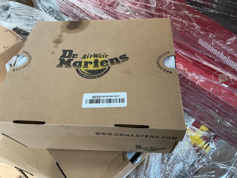 Condition photo showing New/Like New for Dr. Martens Women s Shoes 1490 Leather 10 Eye Boots 11857001 white black  size 4  ,5 