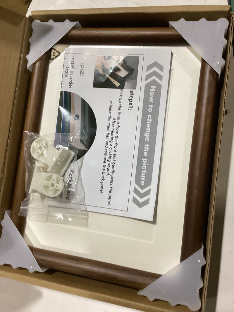 SZKYSJGS 6x8 Wood Picture Frame, Solid Natural Walnut Rounded Corner Photo Frame with Tempered Glass