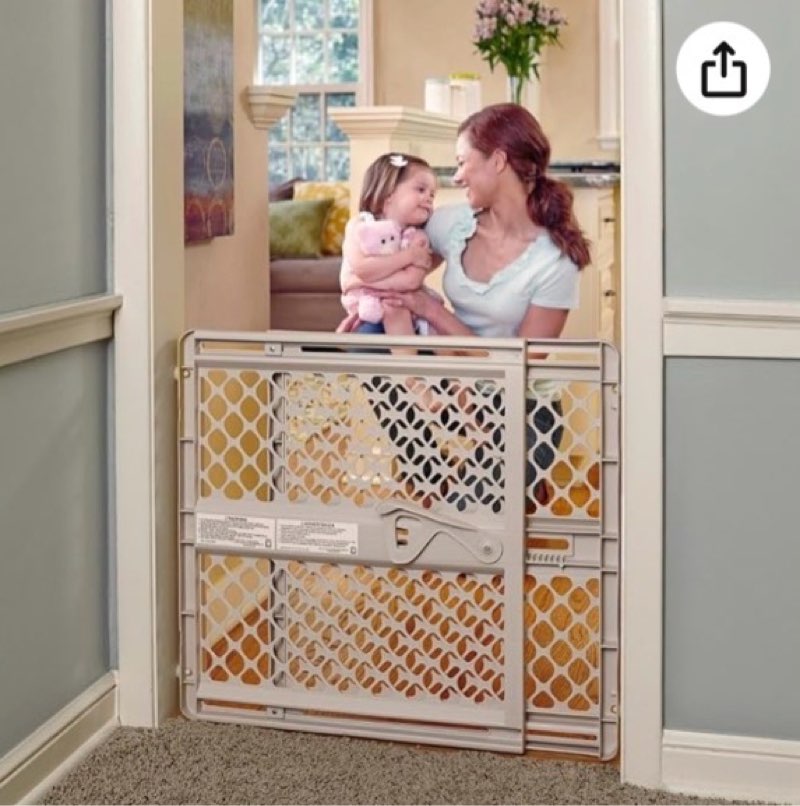 Toddleroo by North States 42” Wide Supergate Ergo Baby Gate, Made in USA: for doorways or stairways. Includes Wall Cups. Pressure or Hardware Mount. 26” - 42” Wide (26\\\" Tall, Ivory) (B0065ADP4C) Grey
