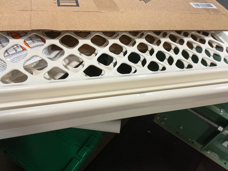 Condition photo showing Good Condition for toddleroo by north states 42” wide supergate ergo baby gate, made in usa: for doorways or stairways. includes wall cups. pressure or hardware mount. 26” - 42” wide (26" tall, ivory) (b0065adp4c)