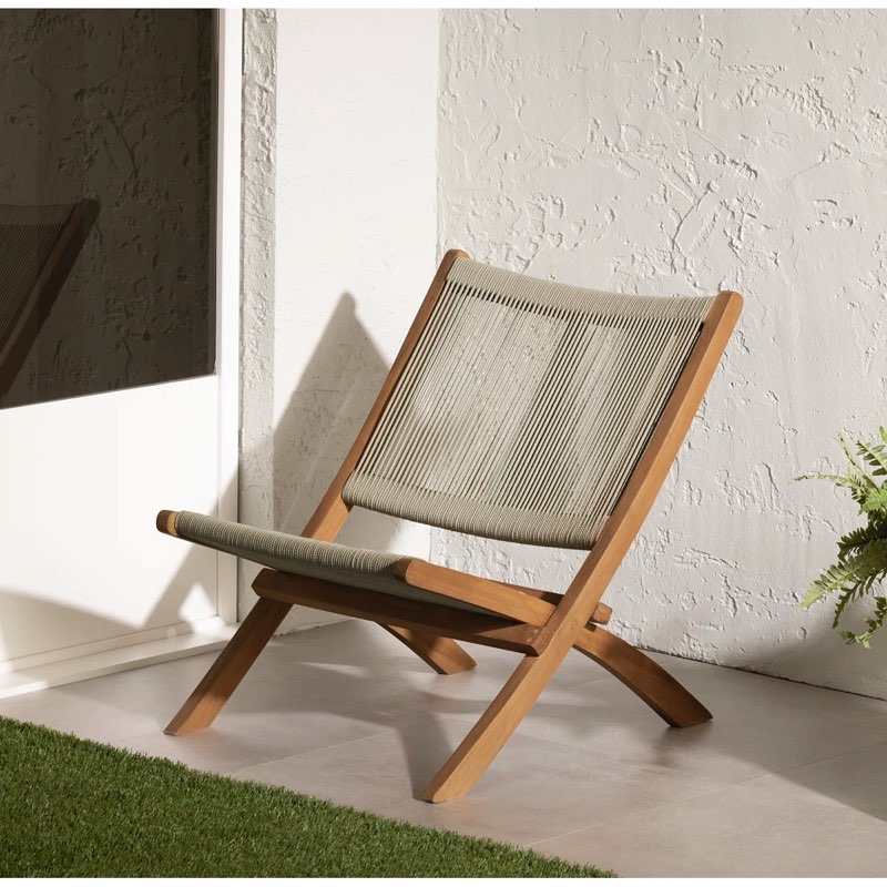 Agave Wood Outdoor Armless Lounge Chair