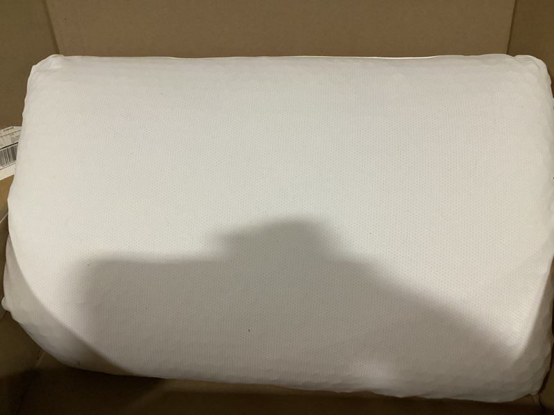 Condition photo showing Good Condition for purple dreamlayer pillow - standard size, multi-layered gelflex grid & microair foam for support & pressure relief - customizable height with removable foam booster layers