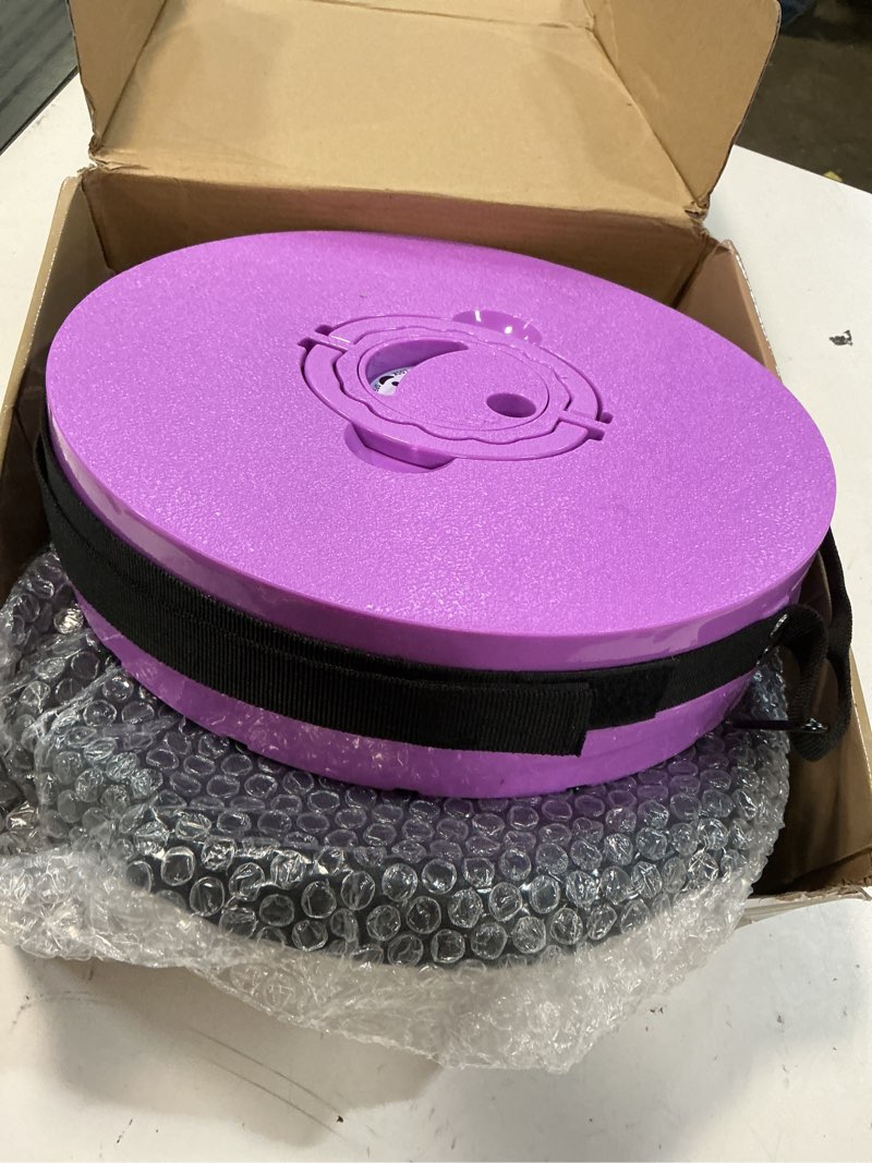 Condition photo showing Good Condition for alevmoom upgraded xxl collapsible stool with cushion 19.7",1000lbs max weight,wider & taller pop up seat, heavy duty portable retractable folding chair or travel foot rest for camping & outdoors purple 11.8“x11.8”x19.7“