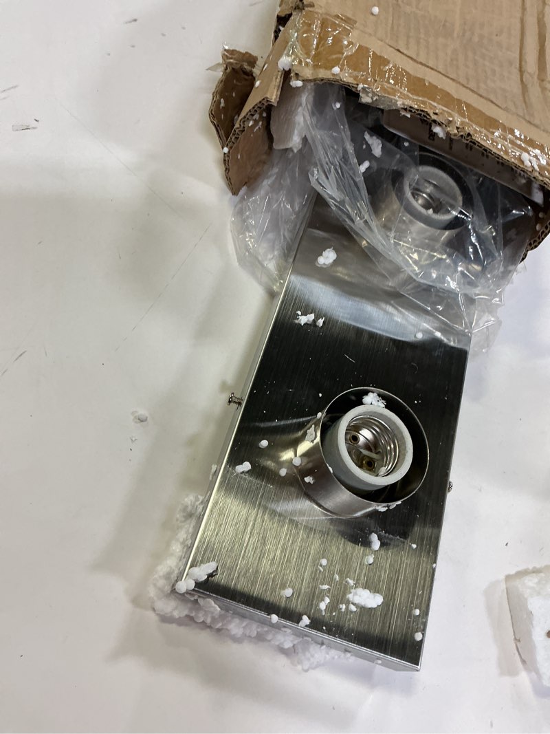 Condition photo showing Good Condition for Design House 519280 Contemporary 3-Light Indoor Vanity Light Dimmable for Bathroom Bedroom Vanity Makeup, Satin Nickel Satin Nickel 3 Lights