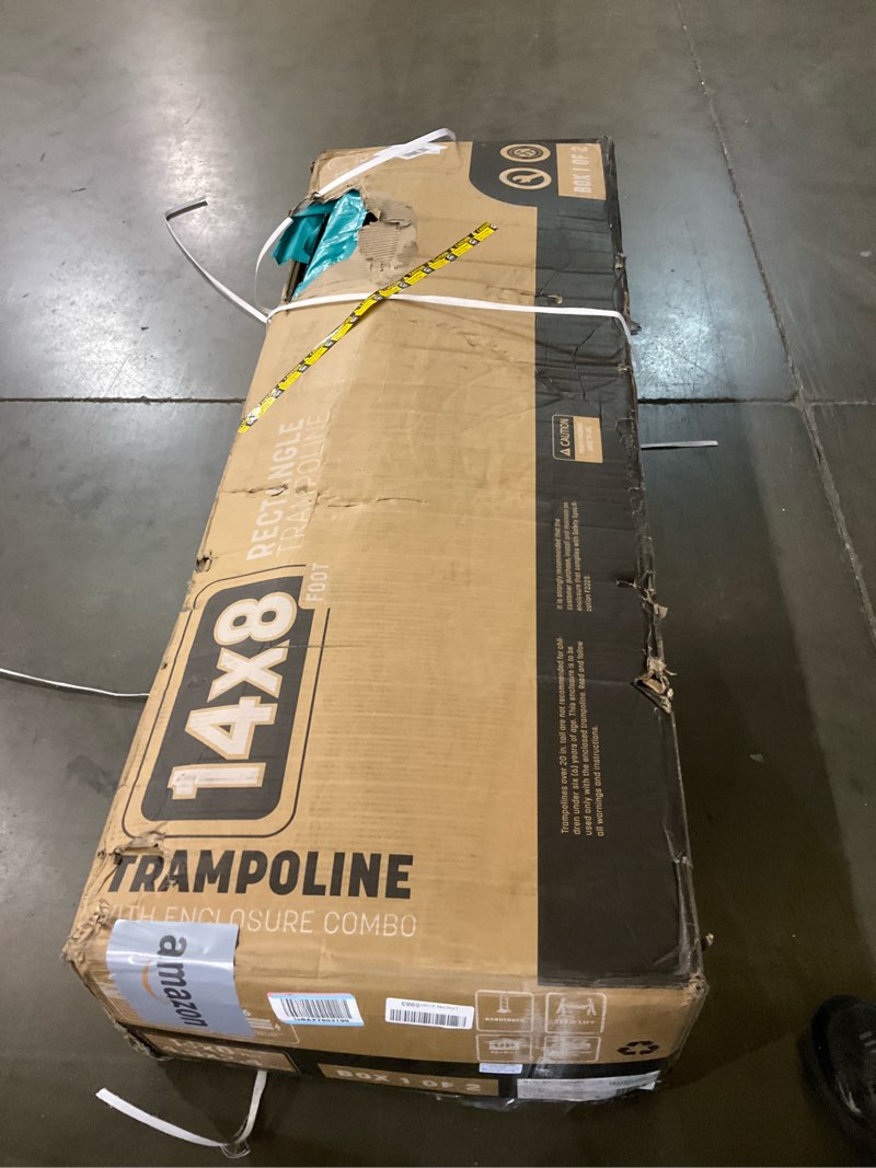 Skywalker Signature Series 8 x 14 FT Rectangle Trampoline with Safety Enclosure Net (Teal, 9x15 FT)