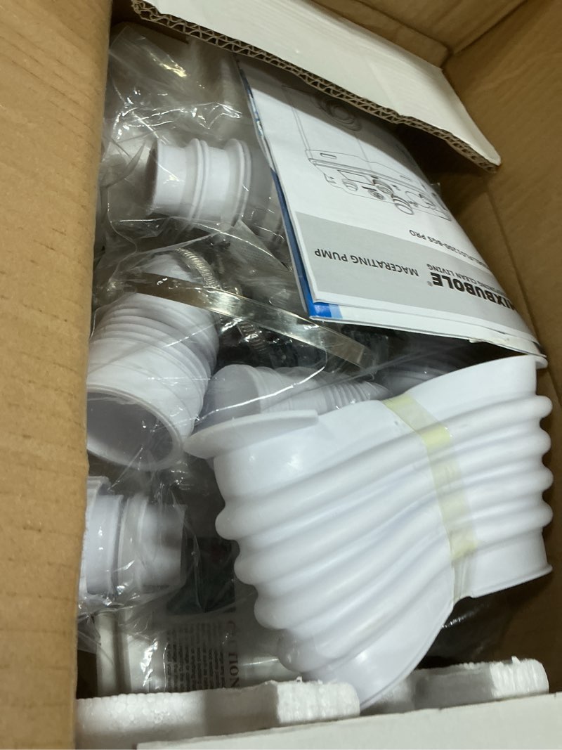 Condition photo showing New/Like New for 1500w macerator pump 2800gph, 28ft vertical lift toilet water pump with anti-backflow, pcb smart control, ipx4 waterproof, macerator pump basement for toilet, sink, bathroom etc