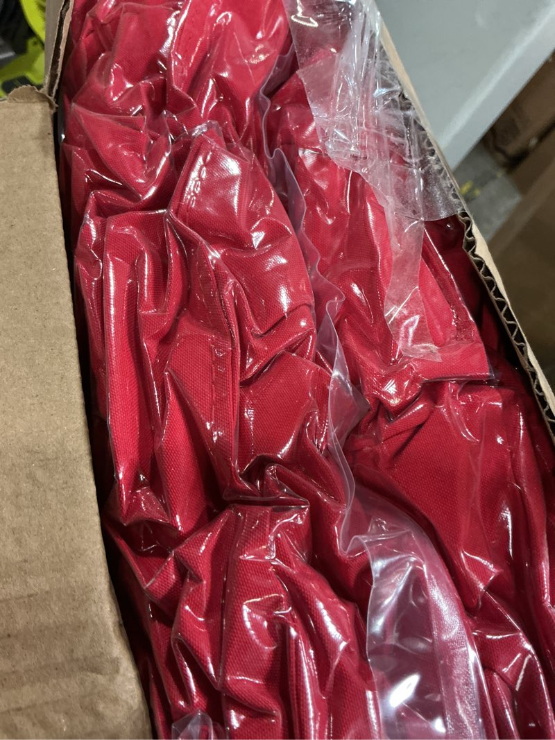 Condition photo showing New/Like New for outdoor chair cushion, 42x21x4 inch patio cushions for dining/rocking chairs, high back soft seat pad with ties, indoor outside use, fade-resistant & waterproof, red 42x21x4" red 1