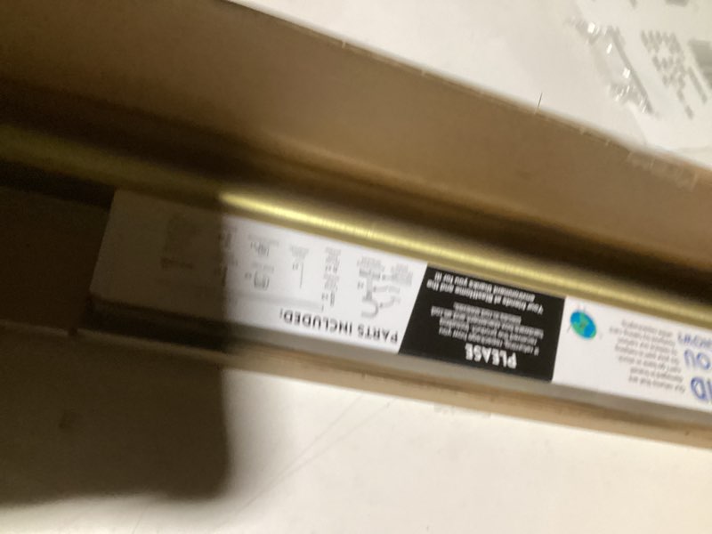 Condition photo showing New/Like New for BlastHome® Non-Adjustable Luxury Curtain Rods for Windows, 1 ¼” Rod Set, 3 foot Fixed Length, Brushed Gold Single Rod Brushed Gold 3 foot