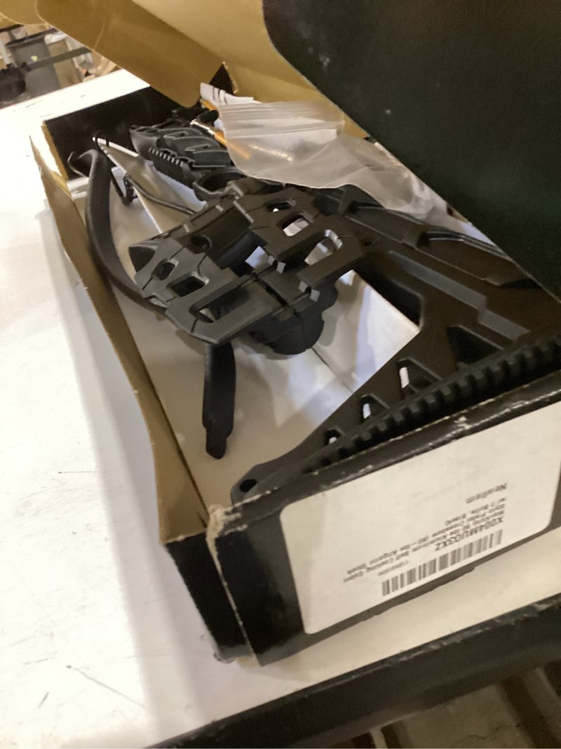 Condition photo showing As Is for mankung 80 lbs aluminum self cocking cobra style pistol crossbow (80-lbs aligator stock w/ 3 bolts. 