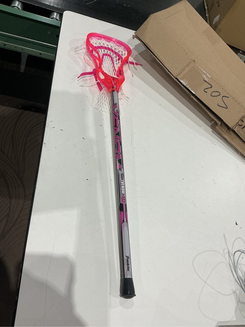 Condition photo showing As Is for franklin sports kids mini lacrosse stick + ball set - venom youth plastic lacrosse stick for beginners - perfect set for kids + toddlers pink