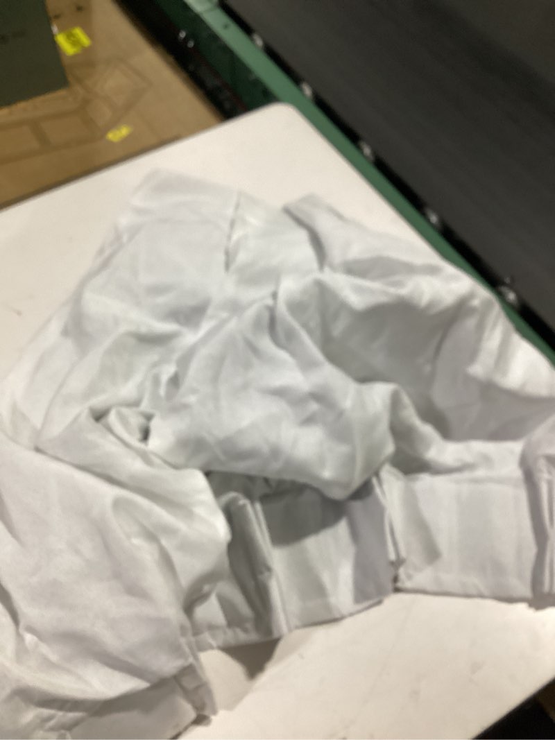 Condition photo showing As Is for h.versailtex white curtains 84 inches long for living room thermal insulated room darkening window treatment panels drapes light reducing curtains for bedroom, 2 panels, 52" w x 84" l, white 52"w x 84"l (pack of 2) pure white