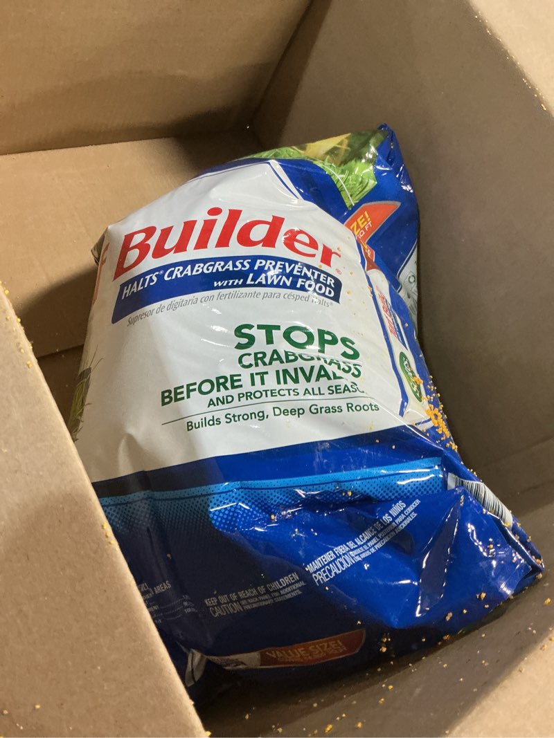Condition photo showing New/Like New for scotts turf builder halts crabgrass preventer with lawn food - pre-emergent weed killer, lawn fertilizer, 14,000 sq. ft., 37.38 lb. 14,000 sq. ft. 1 pack