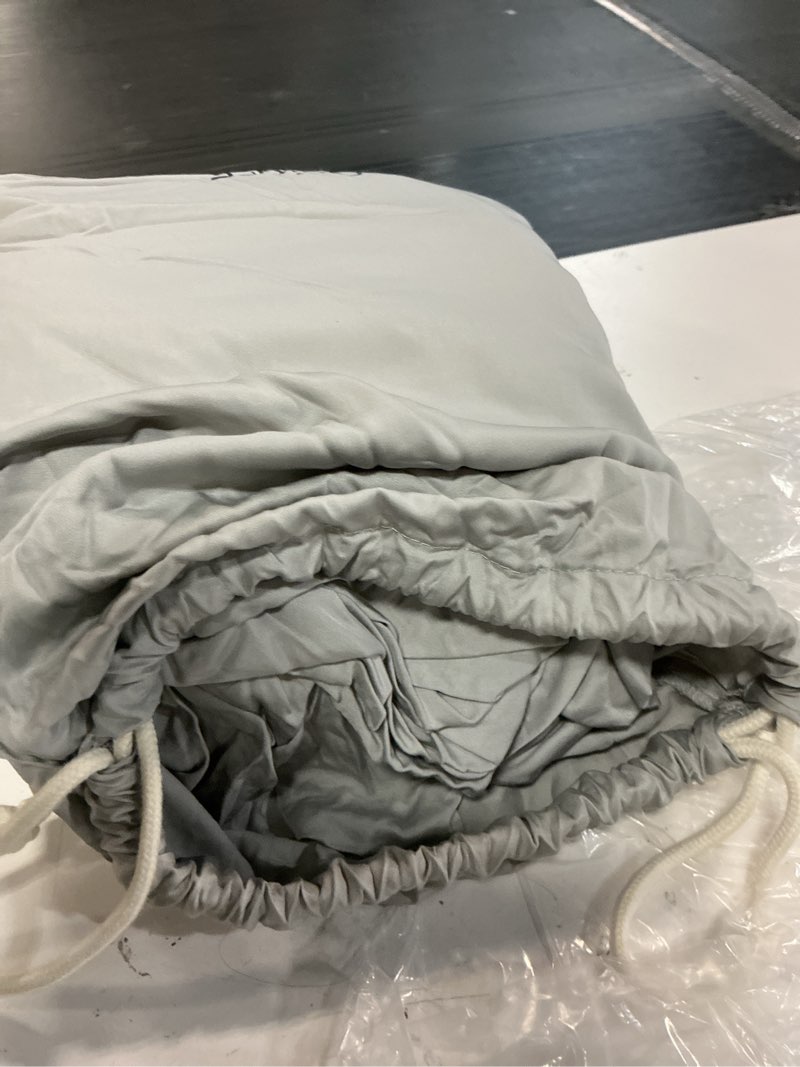 Condition photo showing As Is for new quince organic cotton gray duvet organic cottonnew(quince)