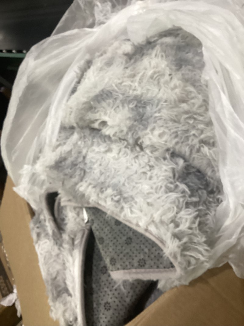 Condition photo showing Good Condition for large shag area rugs tie-dyed plush fuzzy rugs for living room, ultra soft fluffy furry rug for bedroom, indoor carpet nursery rugs for kids room home decor, light grey tie-dyed light grey