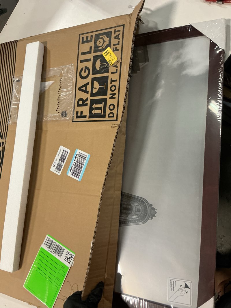 Condition photo showing New/Like New for americanflat 24x36 poster frame with polished plexiglass - wide picture frames made of engineered wood for vertical or horizontal wall display - epic collection - mahogany 24x36 walnut