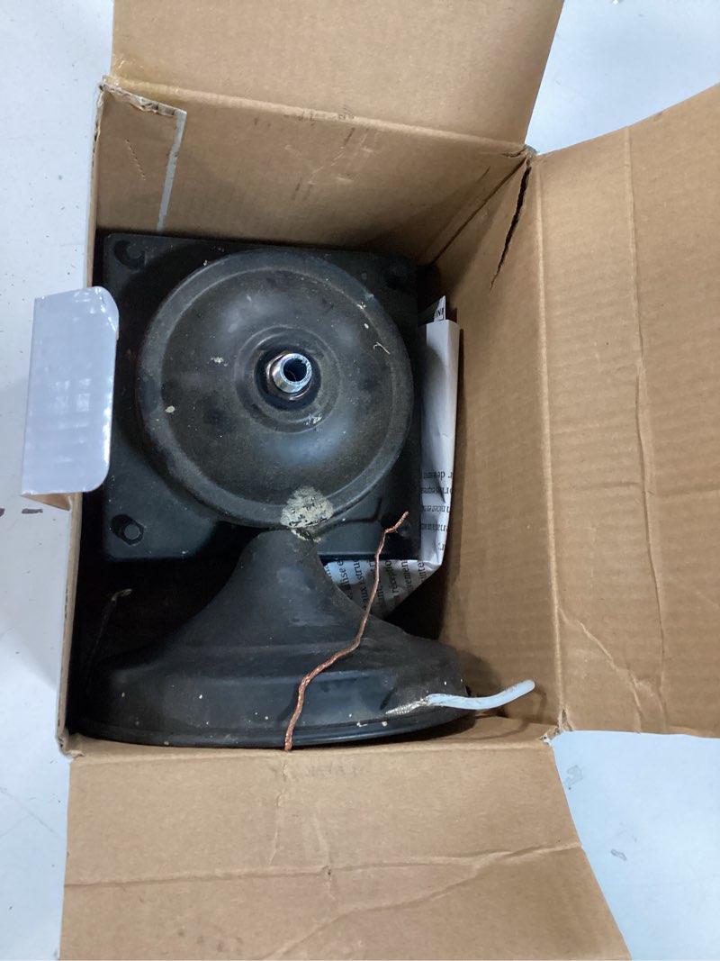 Condition photo showing As Is for Portfolio Wall Lantern 8.25-in H Black LED Outdoor Wall Light