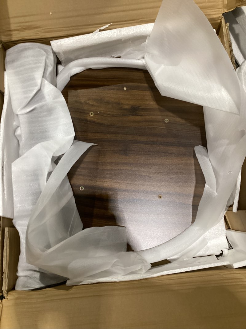 Condition photo showing Good Condition for 24 inch Small Round Dining Table for 2-4 People, Mid Century Modern Wood Tulip Table for Kitchen, Living Room, Restaurant, Office, Cafe, Walnut