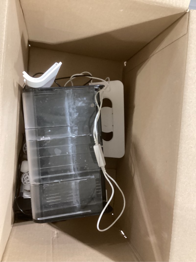 Condition photo showing As Is for Betta Fish Tank, 2.5 Gallon Aquarium Kit with Filter, Light, Self Cleaning, Oxygenation, Small All in One Starter Fish Tank for Goldfish, Guppy, Shrimp, Desktop, Acrylic Black