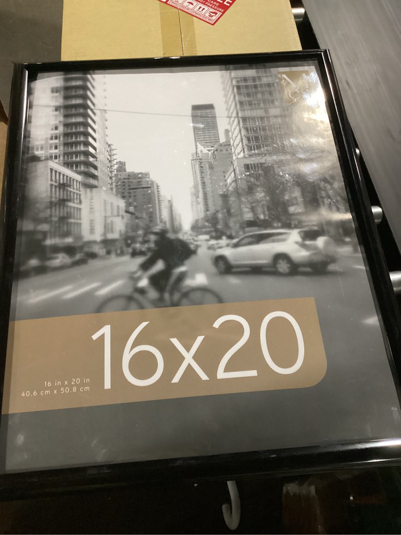 Condition photo showing Good Condition for mcs trendsetter 16x20 poster frame black high-gloss, vertical & horizontal wall hanging large picture frame for photos, posters & art prints (1-pack) 1-pack 16x20