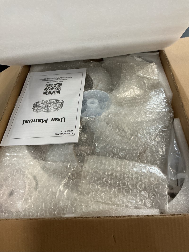 Condition photo showing New/Like New for LEDIARY Caged Ceiling Fans with Lights, White Flush Mount Ceiling Fan with Remote&App, Small Low Profile Bladeless Ceiling Fan Light Fixture for Bedroom, Kitchen, Dining Room-White Gold Color White Gold Medium