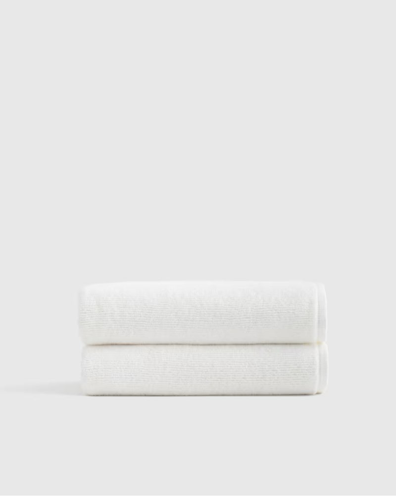 quince turkish ribbed quick dry bath towel (set of 2) color white 