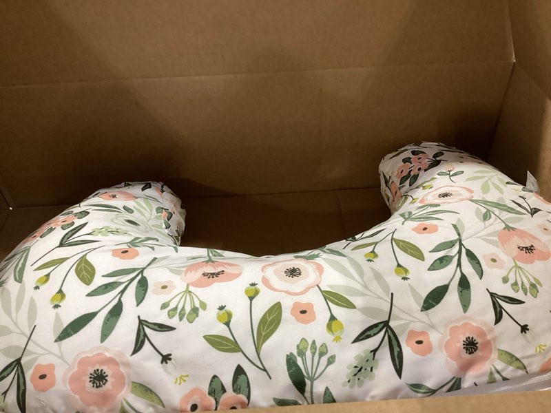 Condition photo showing Good Condition for Boppy Nursing Pillow - Firm, Ergonomic U-Shaped Bottle and Breastfeeding Pillow with High Lift for Comfort and Support, Spacious Surface - Pink Garden Flowers New Nursing Pillow Pink Garden Flowers