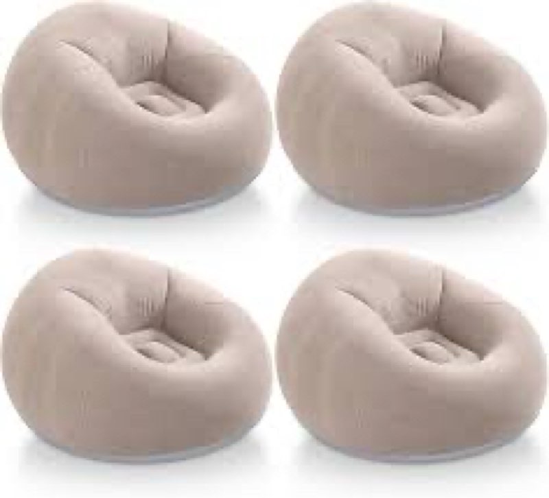 12 Pcs Bean Bag Chairs for Adults Inflatable Chairs with Electric Air Pump,Blow up Couch Folding Portable Inflatable Couch Lazy Sofa for Reading Living Room Camping (Black) 12 Beige 