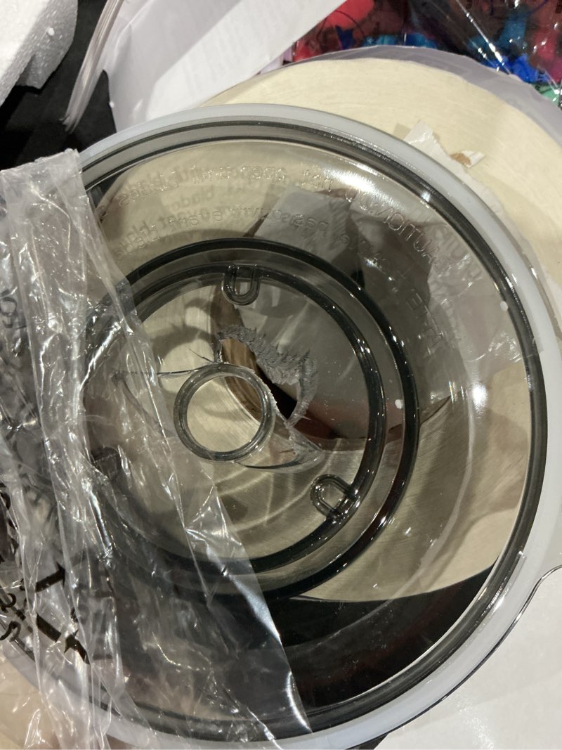 Condition photo showing As Is for kitchen in the box food processor, electric meat grinder & food chopper with 400w powerful veggie chopper-2 bowls?8 cup+8 cup? & 2 bi-level blades for meat/fish/vegetable/baby food?black button? black,8cup+8cup