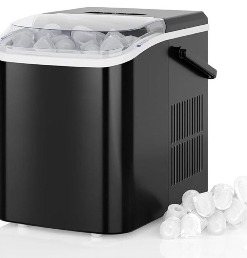 concetta zbj-pp10a-bk-hj portable ice maker machine, 26.5 lb/day ice, two ice