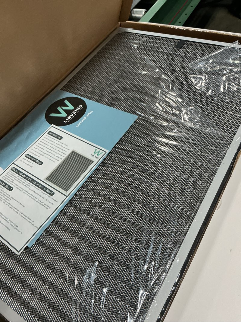 Condition photo showing Good Condition for 25x16x1 reusable air filter, electrostatic, washable lasts a lifetime, breathe fresher air in home and office hvac ac furnace systems, merv 8 (actual size: 15.5x24.65x1 inch) 16x25x1-new