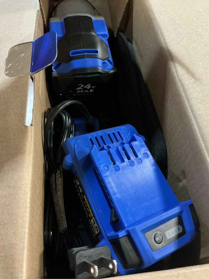 Condition photo showing As Is for kobalt 24-volt variable brushless 1/2-in drive cordless impact wrench (battery and charger included)