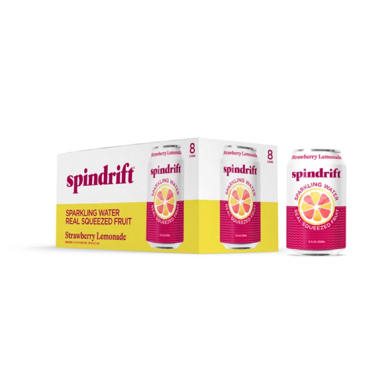 SPINDRIFT Strawberry Lemonade Sparkling Water 24Pc , 12 FZ ( BB 11/04/2026)