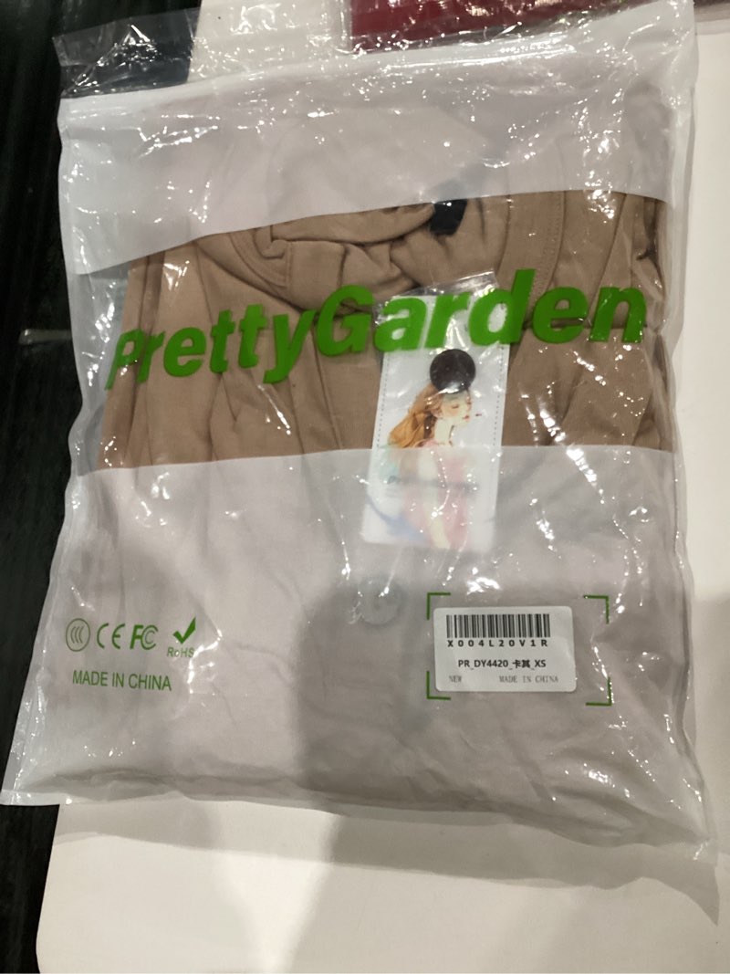 Condition photo showing New/Like New for PRETTYGARDEN 2 Piece Lounge Sets for Women Summer 2025 Short Sleeve Tops Wide Leg Pants Matching Travel Outfits Clothing (Khaki,X-Small)