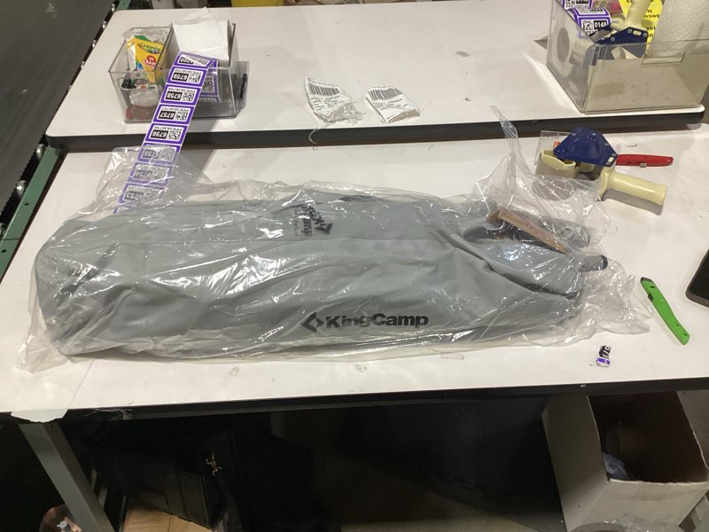 Condition photo showing New/Like New for KingCamp Hammock Camping Chair, Swinging Portable Folding Camp Chairs for Adults Max 400lbs Heavy Duty Foldable Oversized Rocker with Aluminum Alloy Frame Cup Holder for Outdoor Beach Patio Sport Cyan