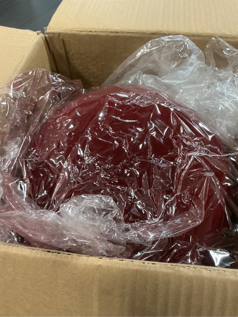 Condition photo showing Good Condition for 2 Pcs Extra Large Burgundy Red Velvet Christmas Ornament 12 Inch Velvet Christmas Balls Ornaments and 16 x 26 Inch Wine Large Velvets Swag Bow for Xmas Tree Hanging Party Outdoor Decor