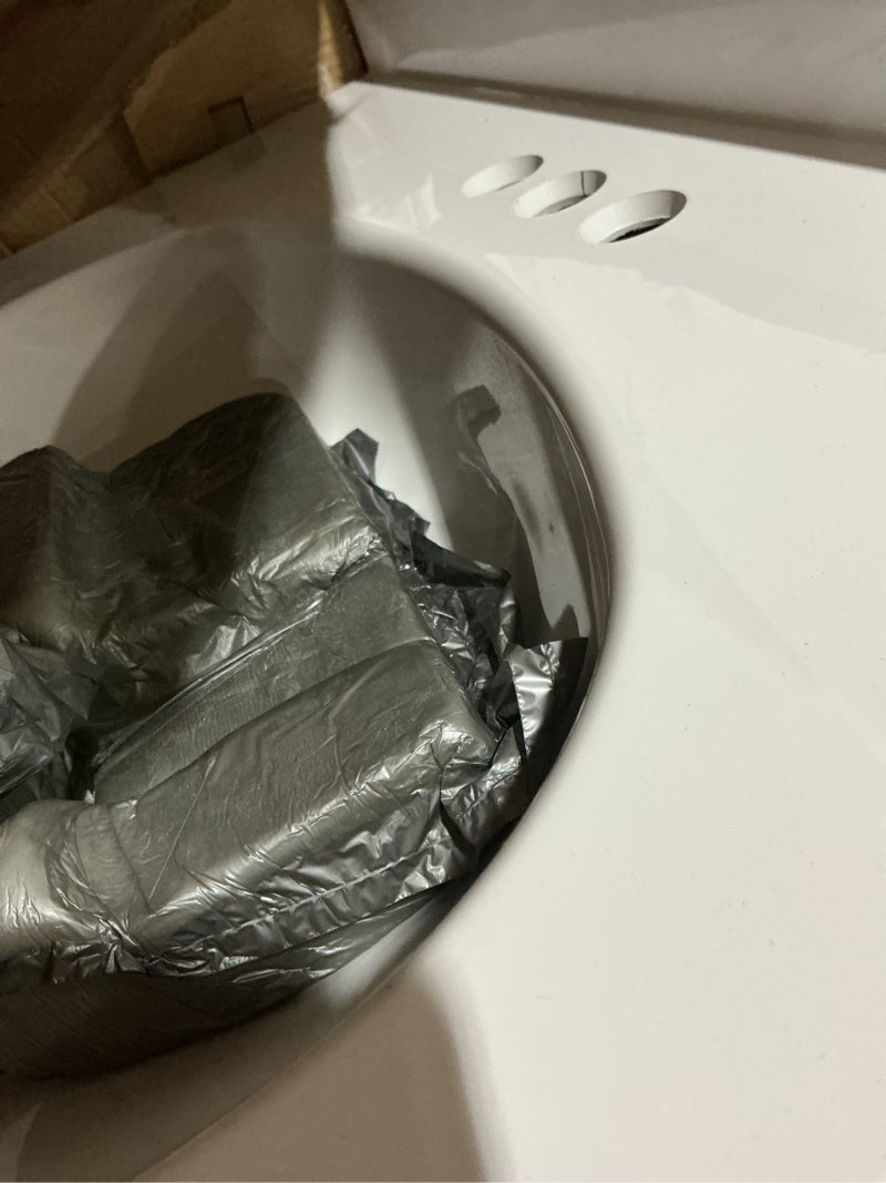 Condition photo showing As Is for project source cultured marble vanity tops 31-in x 22-in white cultured marble integral single sink 3-hole bathroom vanity top