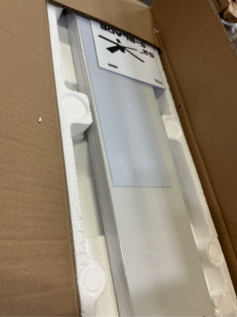 Condition photo showing Good Condition for tcl 52" modern ceiling fan with lights, 5 blades, 6 speeds dc reversible, dimmable, white flush mount for bedroom, living room and garage