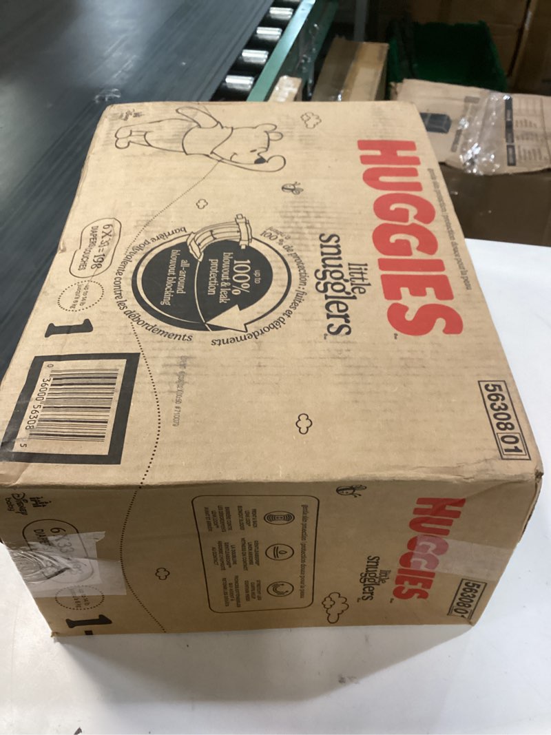 Condition photo showing New/Like New for huggies size 1 diapers, little snugglers diapers, size 1 (8-14 lbs), 198 count (6 packs of 33), packaging may vary size 1 198