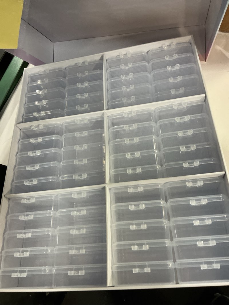 Condition photo showing New/Like New for glotrove diamond art storage containers trays, 60pcs diamond painting trays with lids, 2-in-1 beads, gems & drills storage and line-up accessories for diamond painting 60 pcs