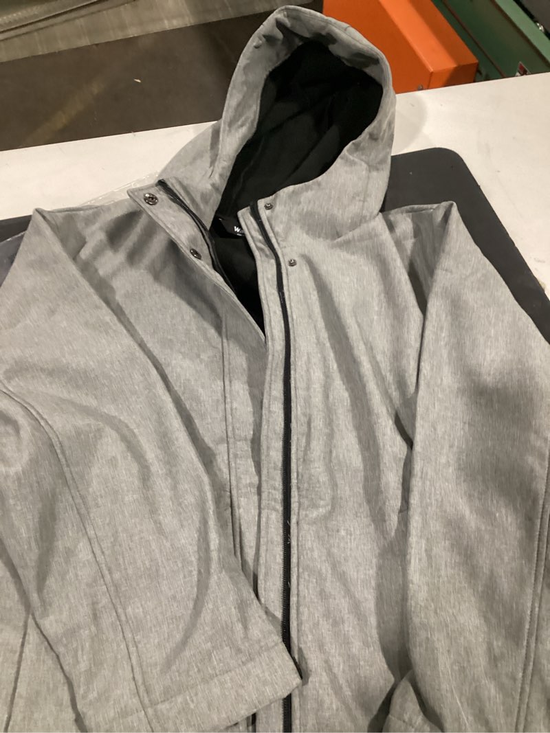 Condition photo showing As Is for wantdo women's plus size softshell jackets hooded warm fleece lined windbreaker 2x grey