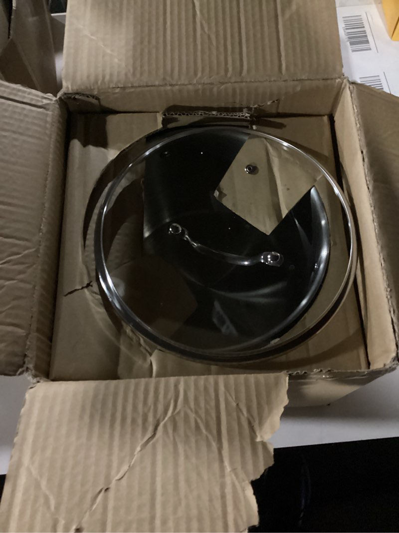 Condition photo showing As Is for Amazon Basics Stainless Steel Stock Pot with Lid, 8 Quart, Even Heating, Easy to Clean, Silver