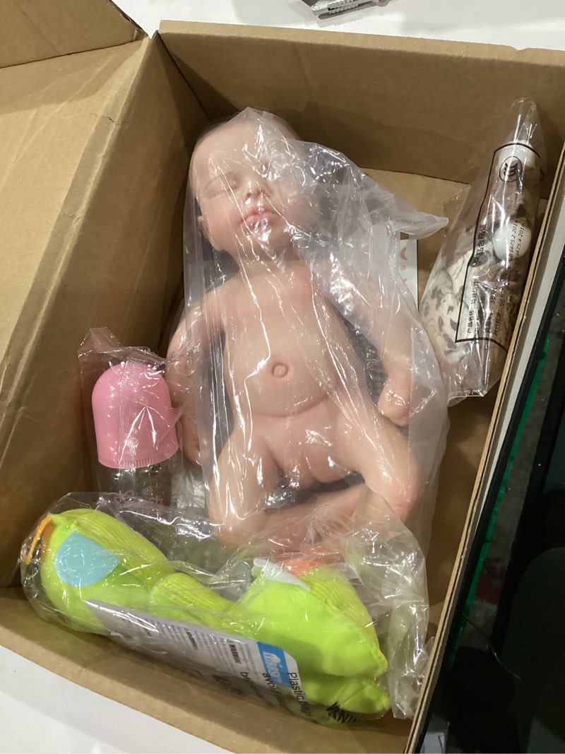 Condition photo showing Good Condition for lifelike reborn baby dolls - 12-inch full silicone newborn, real life baby dolls with realistic veins & sleeping pose - real baby reborn gift set for kids age 3+ olivia-girl-ivory white